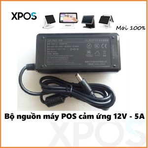 Nguồn máy POS cảm ứng bán hàng 12V-5A Jack tròn Mới 100% chính hãng